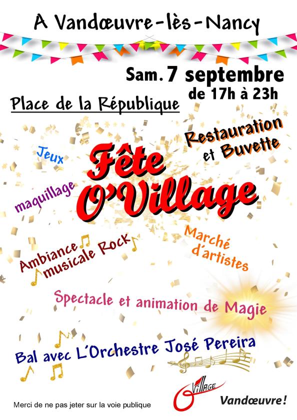 Sortir a VANDOEUVRE LES NANCY(Meurthe et Moselle). FÊTE O'VILLAGE 2024.