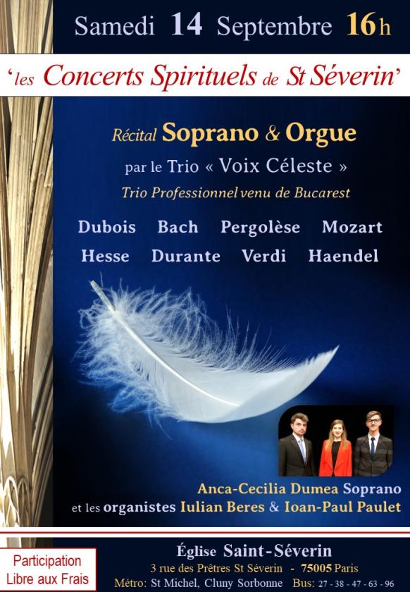 Sortir a PARIS 05(Paris). RÉCITAL SOPRANO & ORGUE.