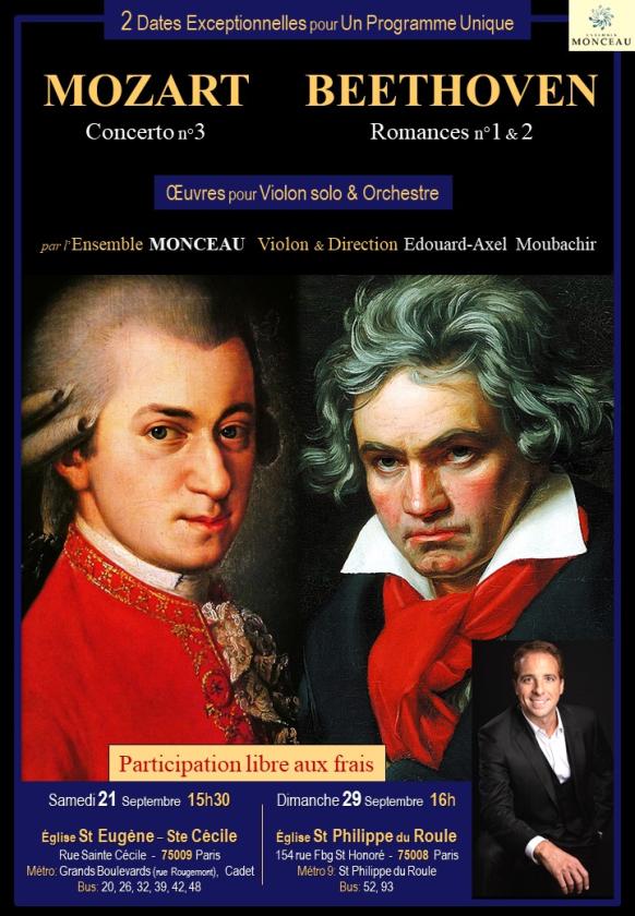 Sortir a PARIS 09(Paris). MOZART - BEETHOVEN : OEUVRES POUR VIOLON SOLO & OR.