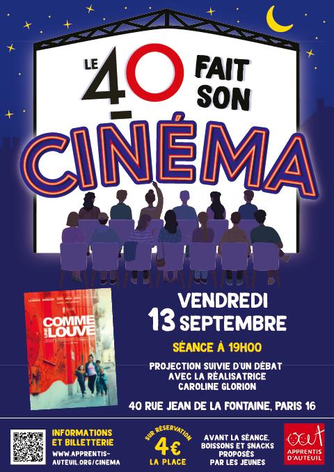 Sortir a PARIS 16(Paris). LE 40 FAIT SON CINÉMA.