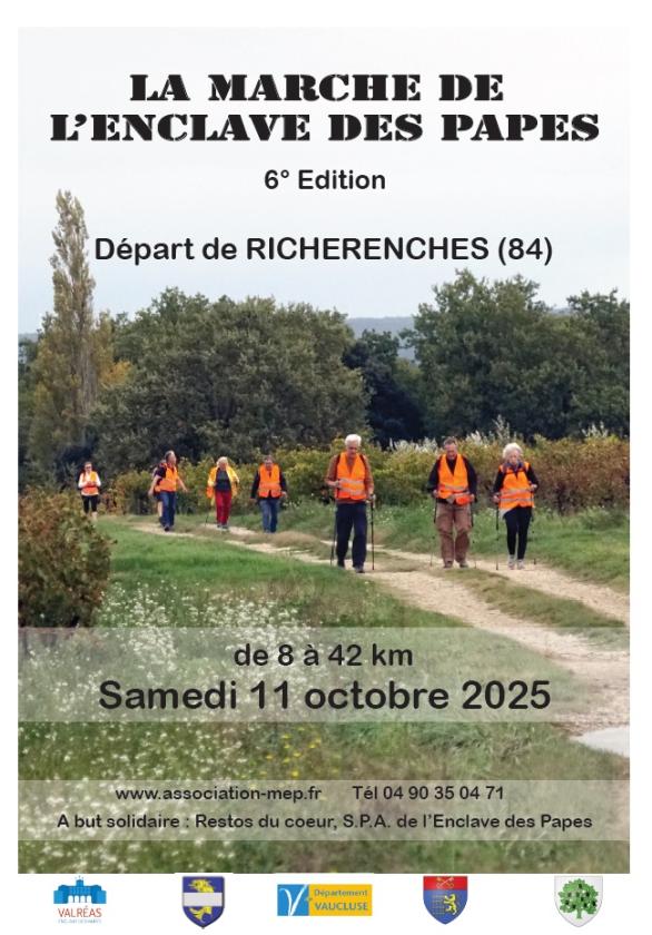 sortie à RICHERENCHES, Vaucluse. MARCHE DE L'ENCLAVE DES PAPES Sortir à RICHERENCHES(Vaucluse). RICHERENCHES.