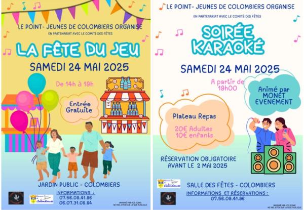 sortie à COLOMBIERS, Vienne. FÊTE DU JEU ET SOIRÉE KARAOKÉ Sortir à COLOMBIERS(Vienne). COLOMBIERS.