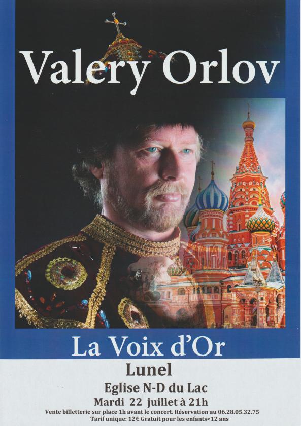 sortie à LUNEL, Hérault. VALERY ORLOV- LES PLUS BEAUX CHANTS SLAVES Sortir à LUNEL(Hérault). LUNEL.
