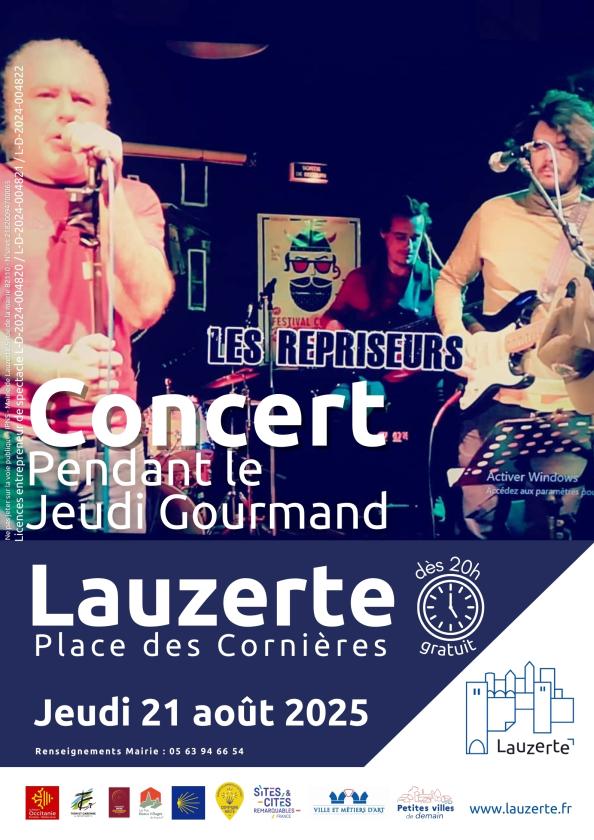 sortie à LAUZERTE, Tarn et Garonne. CONCERT LES REPRISEURS Sortir à LAUZERTE(Tarn et Garonne). LAUZERTE.