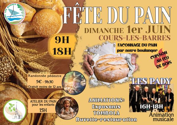 sortie à COURS LES BARRES, Cher. FÊTE DU PAIN Sortir à COURS LES BARRES(Cher). COURS LES BARRES.
