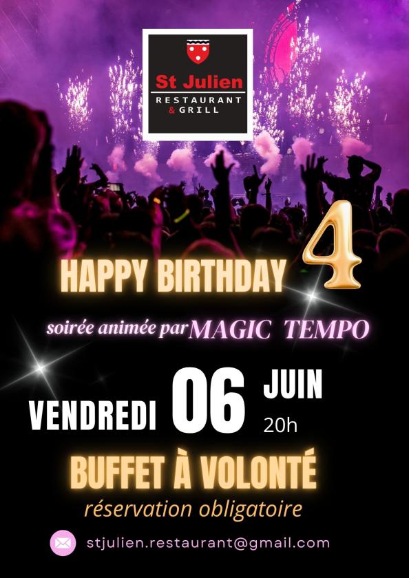 sortie à ST JULIEN LES VILLAS, Aube. SOIRÉE ANNIVERSAIRE Sortir à ST JULIEN LES VILLAS(Aube). ST JULIEN LES VILLAS.