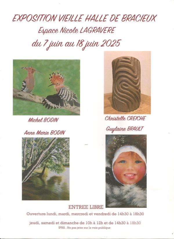 sortie à BRACIEUX, Loir et Cher. EXPOSITION ARTISTIQUE Sortir à BRACIEUX(Loir et Cher). BRACIEUX.