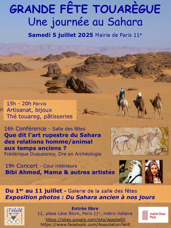 sortie à PARIS, Paris. GRANDE FÊTE TOUARÈGUE : UN JOURNÉE AU SAHARA Sortir à PARIS(Paris). PARIS.