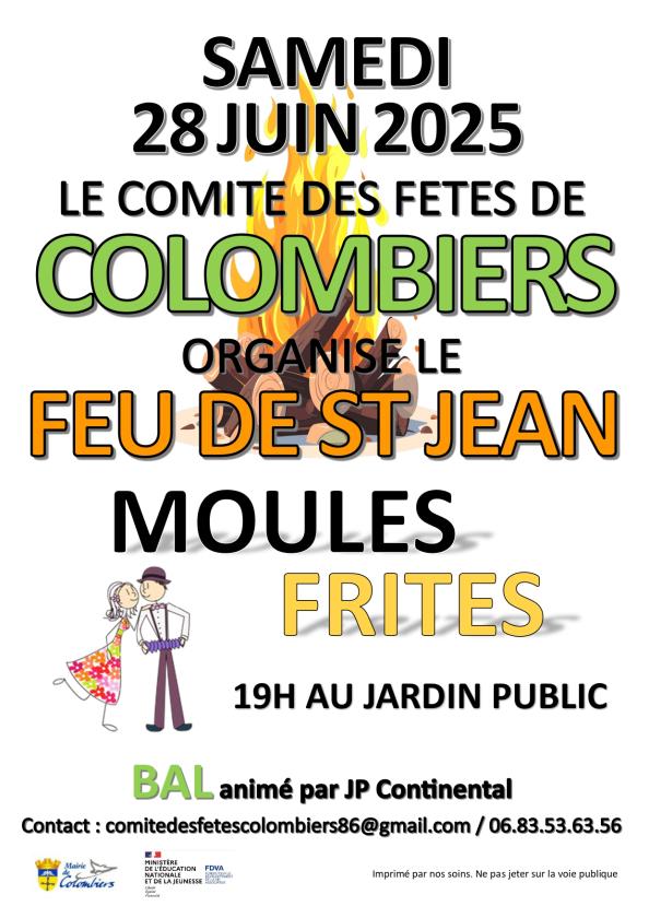 sortie à COLOMBIERS, Vienne. FEU DE SAINT-JEAN Sortir à COLOMBIERS(Vienne). COLOMBIERS.