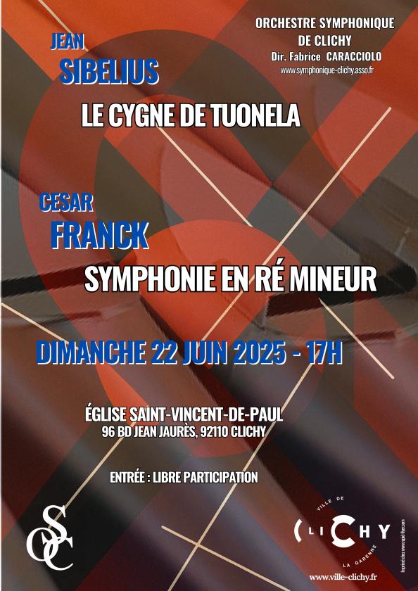 sortie à CLICHY, Hauts de Seine. CONCERT SIBELIUS FRANCK Sortir à CLICHY(Hauts de Seine). CLICHY.