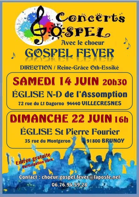 sortie à VILLECRESNES, Val de Marne. CONCERT GOSPEL FEVER Sortir à VILLECRESNES(Val de Marne). VILLECRESNES.