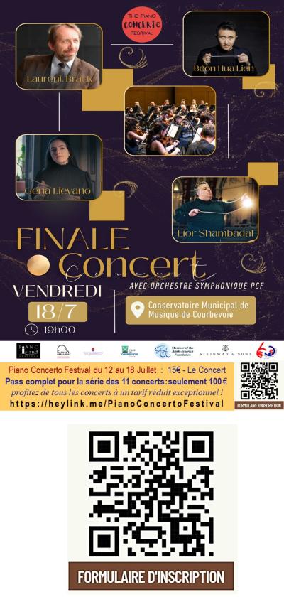 sortie à COURBEVOIE, Hauts de Seine. CONCERT DE CLÔTURE DU FESTIVAL PIANO & ORCHESTRE Sortir à COURBEVOIE(Hauts de Seine). COURBEVOIE.