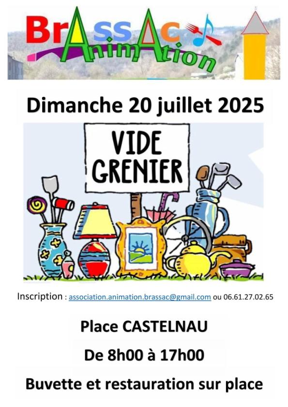 sortie à BRASSAC, Tarn. VIDE GRENIER Sortir à BRASSAC(Tarn). BRASSAC.
