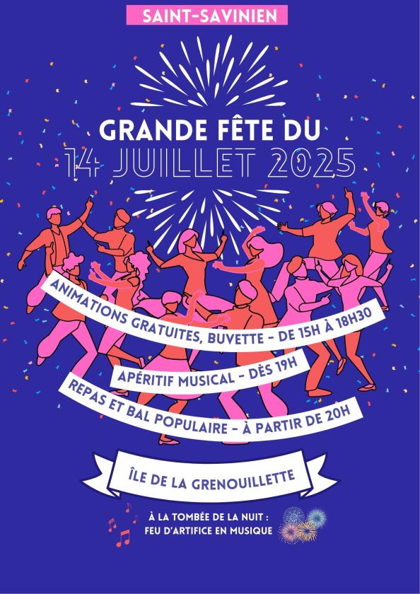 sortie à ST SAVINIEN, Charente Maritime. SAINT-SAVINIEN-SUR-CHARENTE CÉLÈBRE SON 14 JUILLET Sortir à ST SAVINIEN(Charente Maritime). ST SAVINIEN.