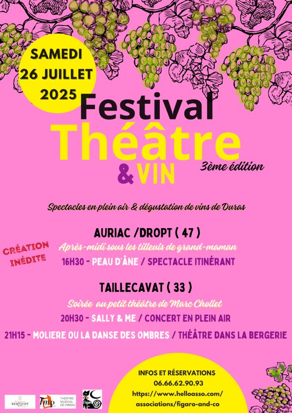 sortie à TAILLECAVAT, Gironde. FESTIVAL THÉÂTRE ET VIN - 3ÈME ÉDITION Sortir à TAILLECAVAT(Gironde). TAILLECAVAT.