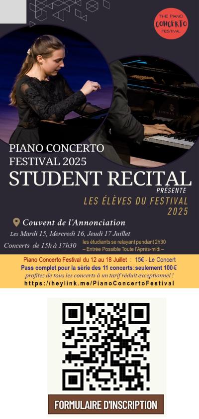 sortie à PARIS 08, Paris. CONCERT PIANO: LES 15,16,17 JUILLET DE 15H À 17H30 Sortir à PARIS 08(Paris). PARIS 08.