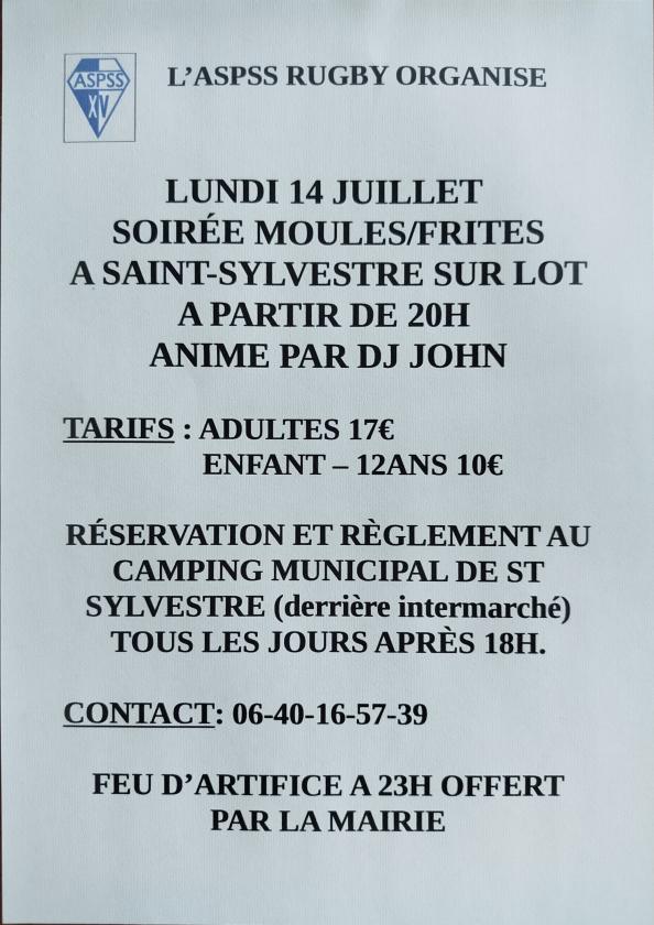 sortie à ST SYLVESTRE SUR LOT, Lot et Garonne. FÊTE DU 14 JUILLET Sortir à ST SYLVESTRE SUR LOT(Lot et Garonne). ST SYLVESTRE SUR LOT.