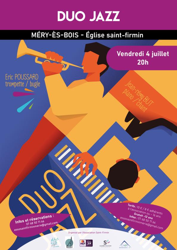 sortie à MERY ES BOIS, Cher. CONCERT DUO JAZZ Sortir à MERY ES BOIS(Cher). MERY ES BOIS.