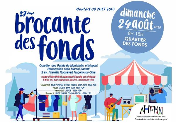 sortie à NOGENT SUR OISE, Oise. 27ÈME BROCANTE DES FONDS Sortir à NOGENT SUR OISE(Oise). NOGENT SUR OISE.