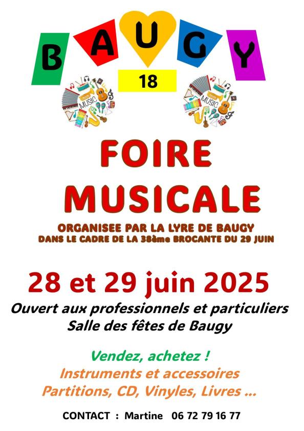 sortie à BAUGY, Cher. FOIRE MUSICALE Sortir à BAUGY(Cher). BAUGY.