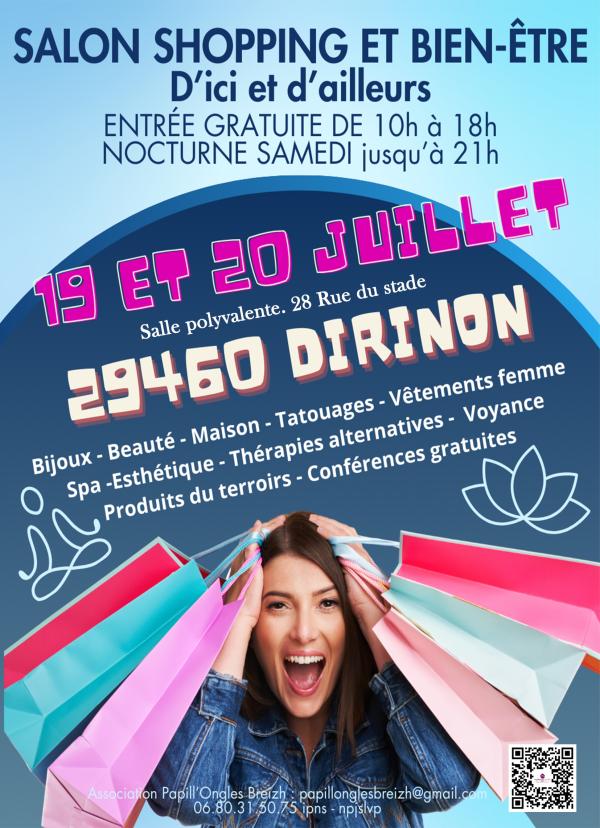 sortie à DIRINON, Finistère. 1ER SALON SHOPPING ET BIEN-ÊTRE SPÉCIAL SOLDES Sortir à DIRINON(Finistère). DIRINON.