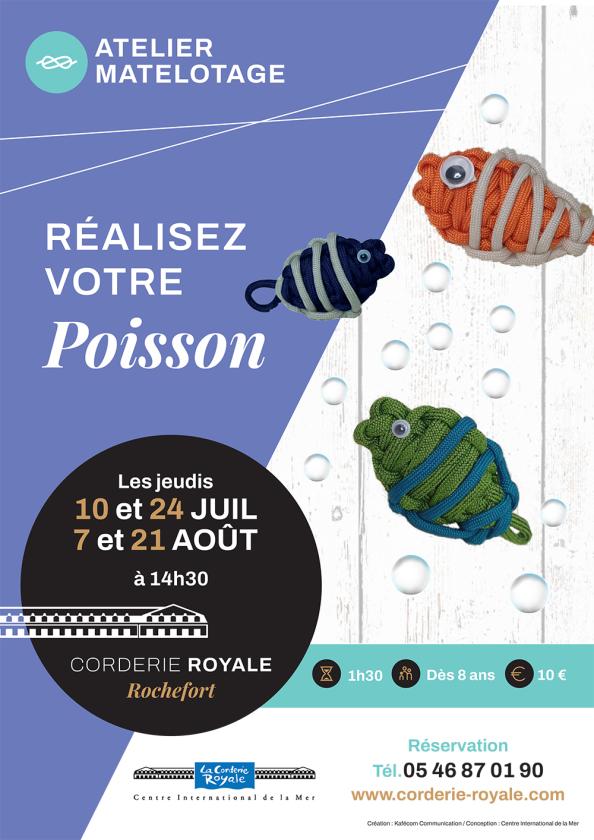 sortie à ROCHEFORT, Charente Maritime. ATELIER MATELOTAGE / POISSON Sortir à ROCHEFORT(Charente Maritime). ROCHEFORT.