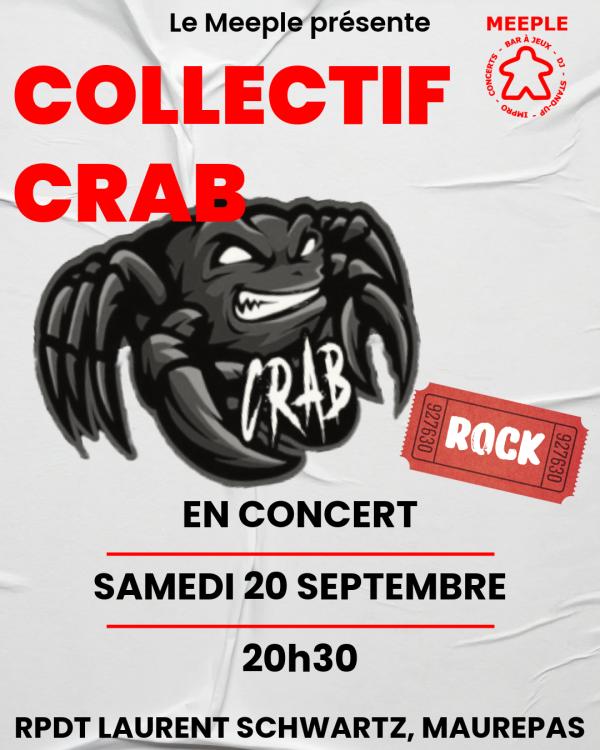 sortie à MAUREPAS, Yvelines. LE COLLECTIF CRAB EN CONCERT AU MEEPLE Sortir à MAUREPAS(Yvelines). MAUREPAS.