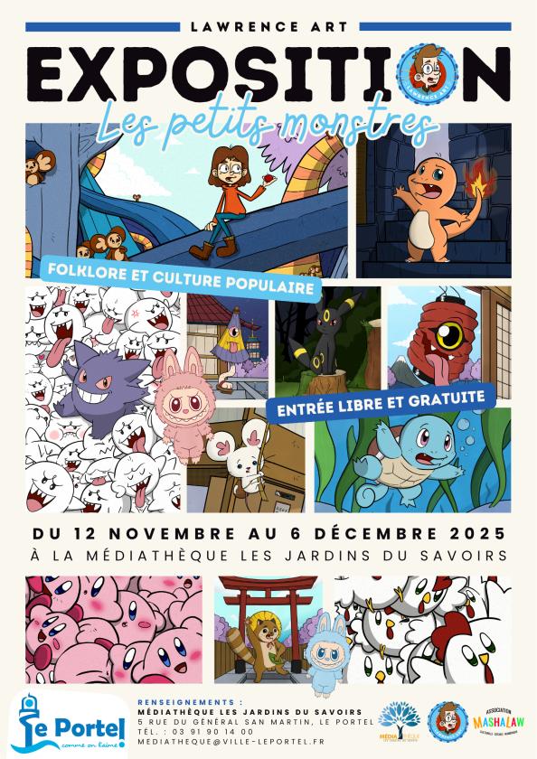 sortie à LE PORTEL, Pas de Calais. EXPOSITION : LES PETITS MONSTRES PAR LAWRENCE ART Sortir à LE PORTEL(Pas de Calais). LE PORTEL.