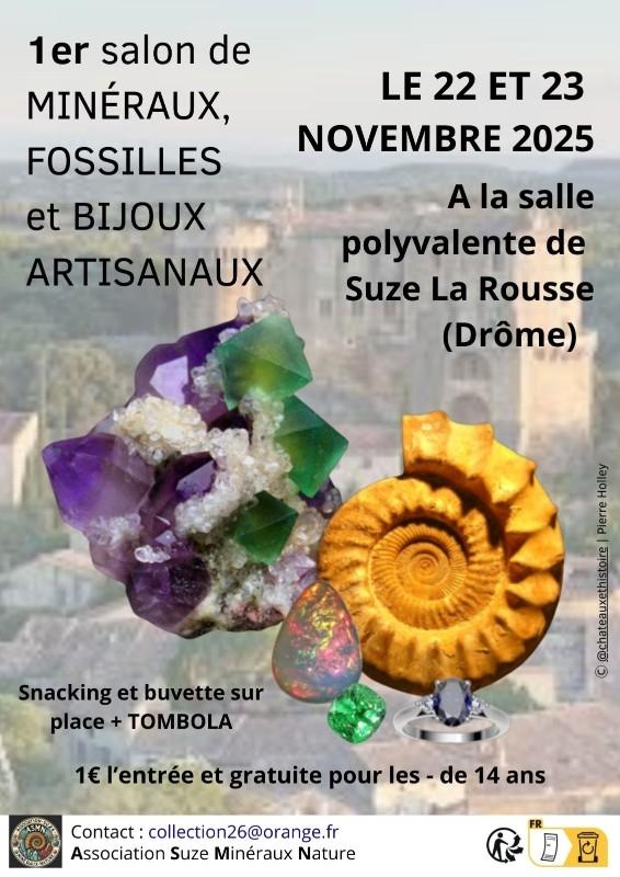 sortie à SUZE LA ROUSSE, Drôme. BOURSE MINÉRAUX, FOSSILES ET BIJOUX ARTISANAUX Sortir à SUZE LA ROUSSE(Drôme). SUZE LA ROUSSE.