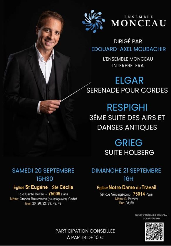 sortie à PARIS 14, Paris. SYMPHONIES POUR ORCHESTRE À CORDES : ELGARD, RESPI Sortir à PARIS 14(Paris). PARIS 14.