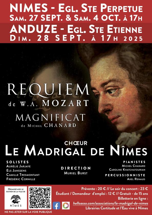 sortie à NIMES, Gard. REQUIEM DE MOZART Sortir à NIMES(Gard). NIMES.
