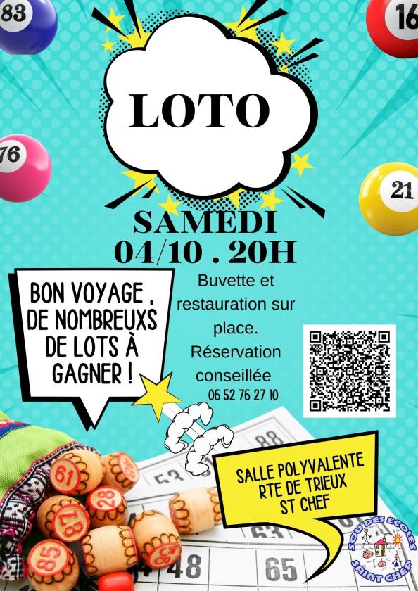 sortie à ST CHEF, Isère. LOTO DU SOU DES ECOLES DE ST CHEF Sortir à ST CHEF(Isère). ST CHEF.