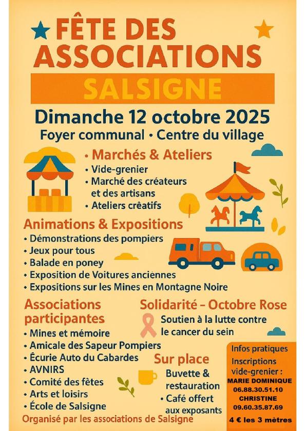 sortie à SALSIGNE, Aude. FETE DES ASSOCIATIONS Sortir à SALSIGNE(Aude). SALSIGNE.