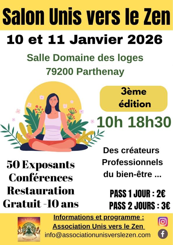 sortie à PARTHENAY, Deux Sèvres. SALON UNIS VERS LE ZEN Sortir à PARTHENAY(Deux Sèvres). PARTHENAY.