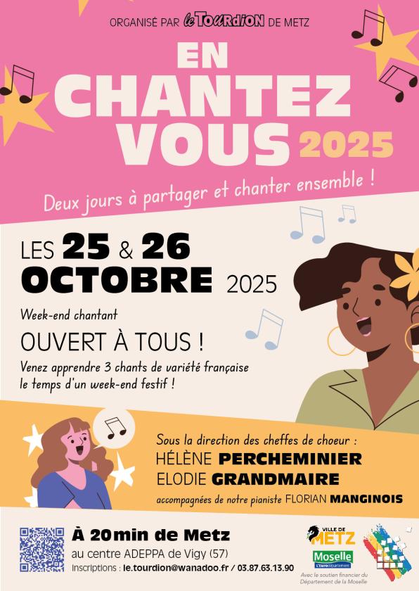 sortie à VIGY, Moselle. WEEKEND CHANTANT: ENCHANTEZ-VOUS 2025 Sortir à VIGY(Moselle). VIGY.