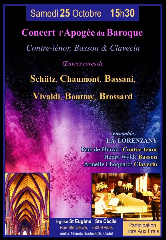 sortie à PARIS 09, Paris. CONCERT : L'APOGÉE DU BAROQUE Sortir à PARIS 09(Paris). PARIS 09.
