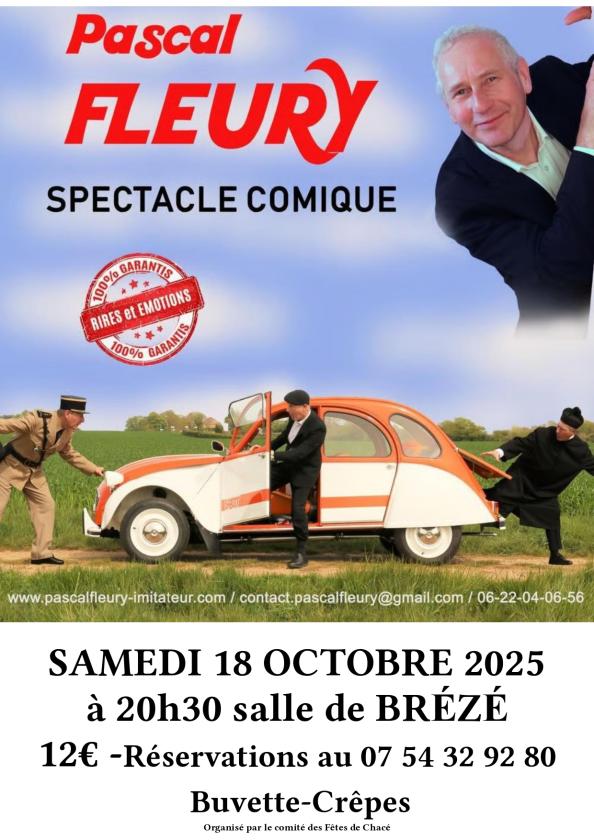 sortie à BREZE, Maine et Loire. SOIRÉE POUR RIRE ET CHANTER AVEC PASCAL FLEURY Sortir à BREZE(Maine et Loire). BREZE.