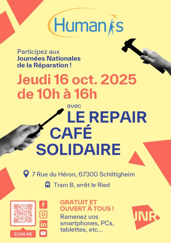 sortie à SCHILTIGHEIM, Bas Rhin. REPAIR CAFÉ SOLIDAIRE Sortir à SCHILTIGHEIM(Bas Rhin). SCHILTIGHEIM.