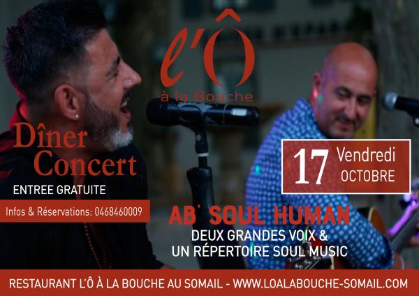 sortie à GINESTAS, Aude. DÎNER-CONCERT AVEC DEUX GRANDES VOIX AB'SOUL HUMAN Sortir à GINESTAS(Aude). GINESTAS.