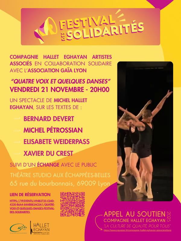 sortie à LYON, Rhône. QUATRE VOIX ET QUELQUES DANSES Sortir à LYON(Rhône). LYON.
