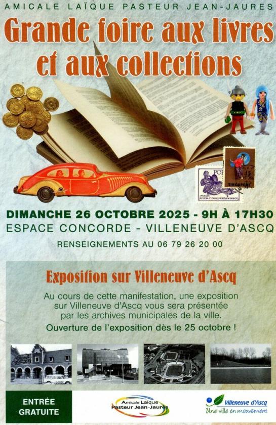 sortie à VILLENEUVE D ASCQ, Nord. FOIRE AUX LIVRES ET AUX COLLECTIONS Sortir à VILLENEUVE D ASCQ(Nord). VILLENEUVE D ASCQ.