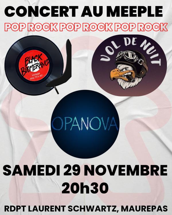 sortie à MAUREPAS, Yvelines. CONCERT POP ROCK AU MEEPLE Sortir à MAUREPAS(Yvelines). MAUREPAS.