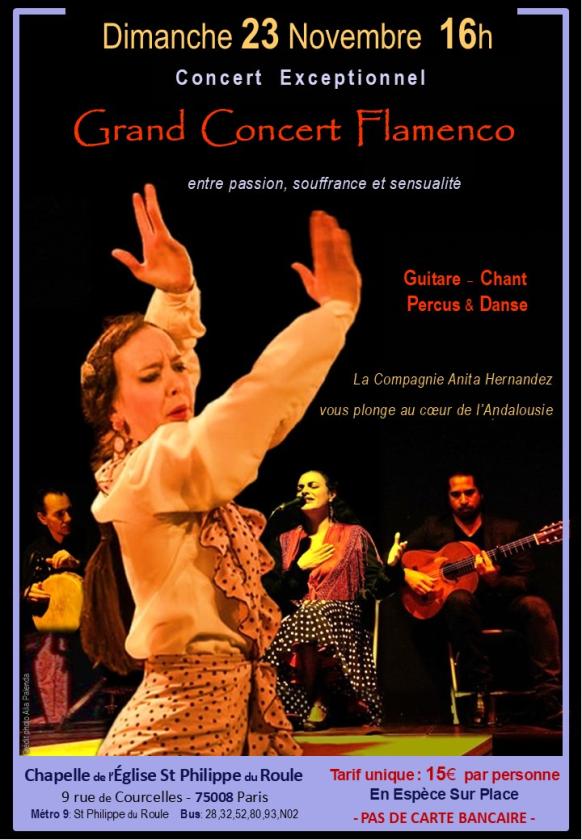 sortie à PARIS 08, Paris. GRAND CONCERT FLAMENCO AVEC DANSEUSE Sortir à PARIS 08(Paris). PARIS 08.