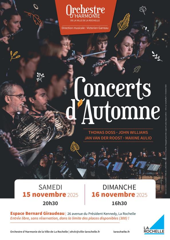 sortie à LA ROCHELLE, Charente Maritime. OHVLR - CONCERTS D'AUTOMNE 2025 ! Sortir à LA ROCHELLE(Charente Maritime). LA ROCHELLE.