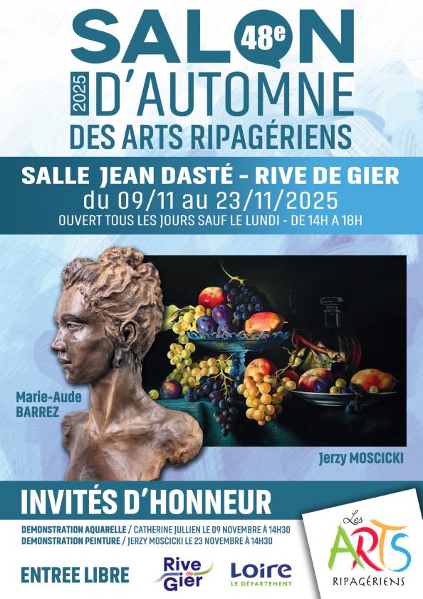 sortie à RIVE DE GIER, Loire. LE 48E SALON D'AUTOMNE DES ARTS RIPAGÉRIENS  Sortir à RIVE DE GIER(Loire). RIVE DE GIER.