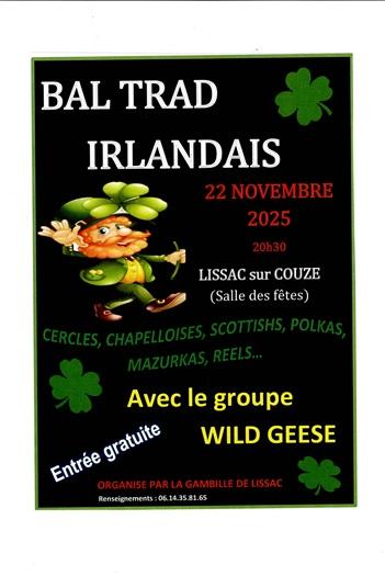 sortie à LISSAC SUR COUZE, Corrèze. BAL TRAD IRLANDAIS Sortir à LISSAC SUR COUZE(Corrèze). LISSAC SUR COUZE.