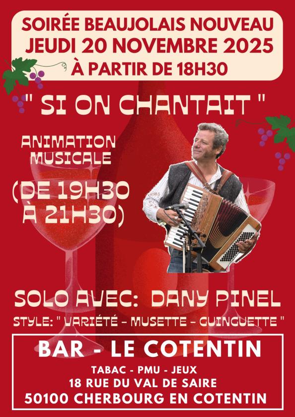 sortie à CHERBOURG, Manche. SOIRÉE BEAUJOLAIS NOUVEAU JEUDI 20 NOVEMBRE 2025 - Sortir à CHERBOURG(Manche). CHERBOURG.