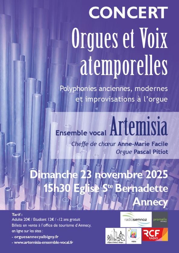 sortie à ANNECY, Haute Savoie. ORGUES ET VOIX ATEMPORELLES Sortir à ANNECY(Haute Savoie). ANNECY.