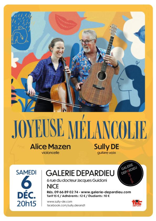 sortie à NICE, Alpes Maritimes. JOYEUSE MÉLANCOLIE DUO ALICE MAZEN  & SULLY DE Sortir à NICE(Alpes Maritimes). NICE.