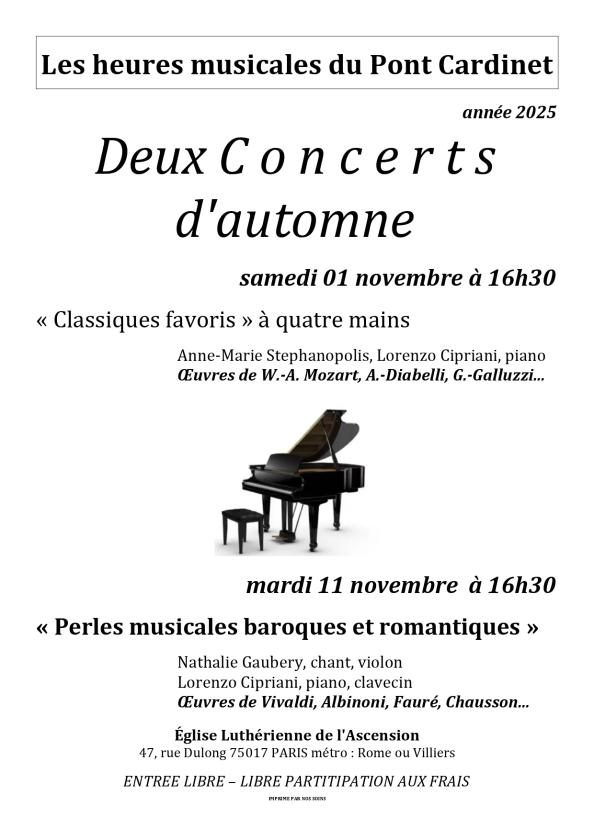 sortie à PARIS 17, Paris. CLASSIQUES FAVORIS À 4 MAINS Sortir à PARIS 17(Paris). PARIS 17.